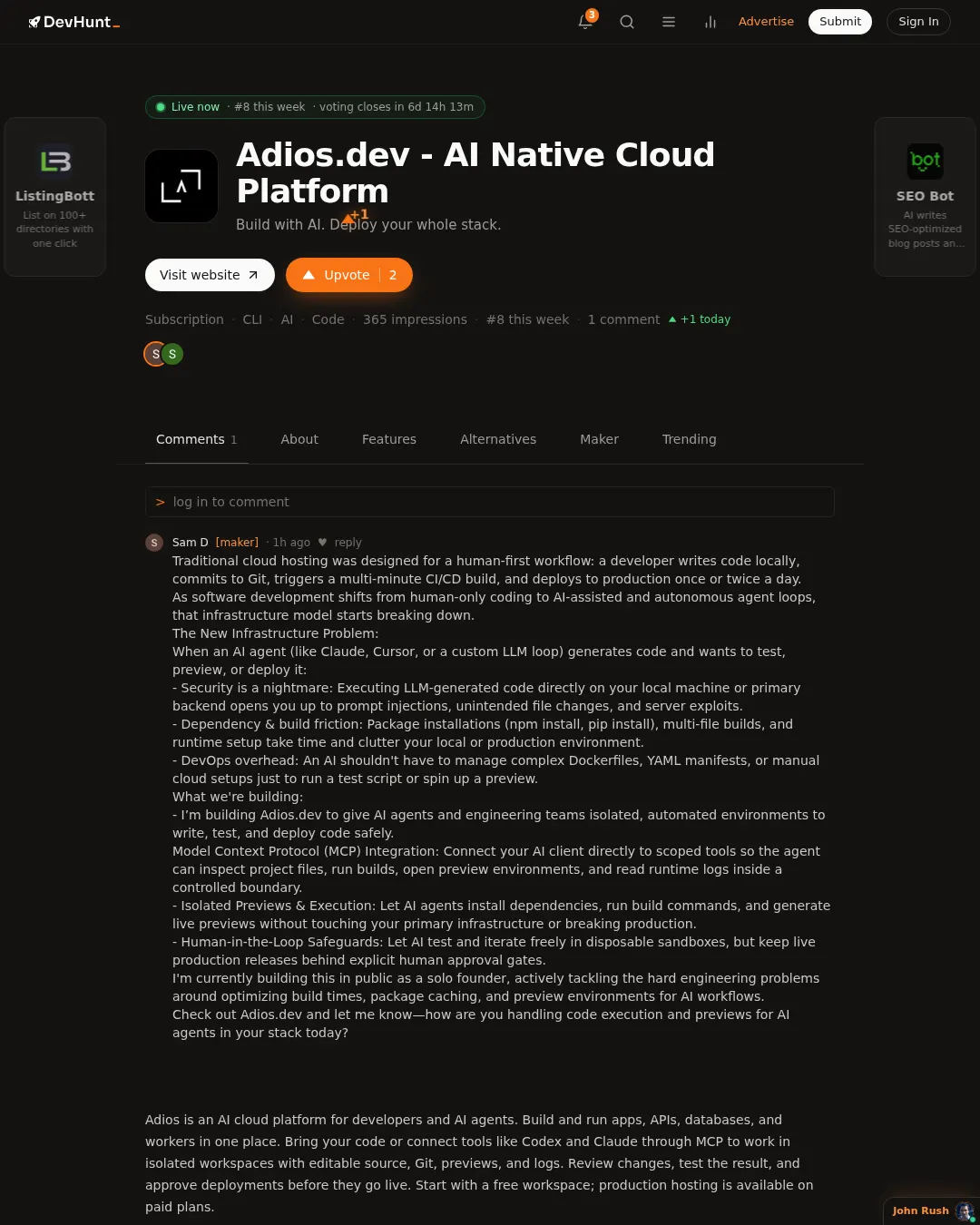 원문 캡처 · devhunt.org