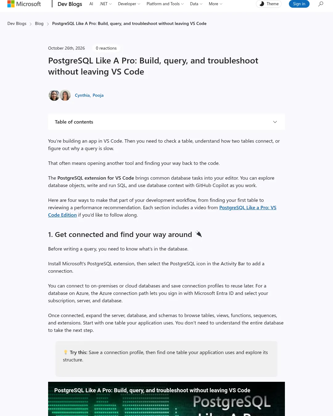 원문 캡처 · developer.microsoft.com