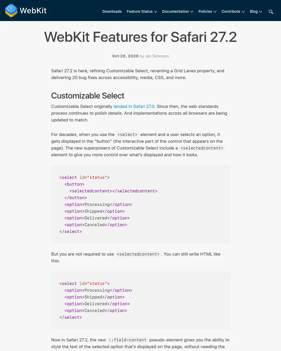 원문 캡처 · webkit.org