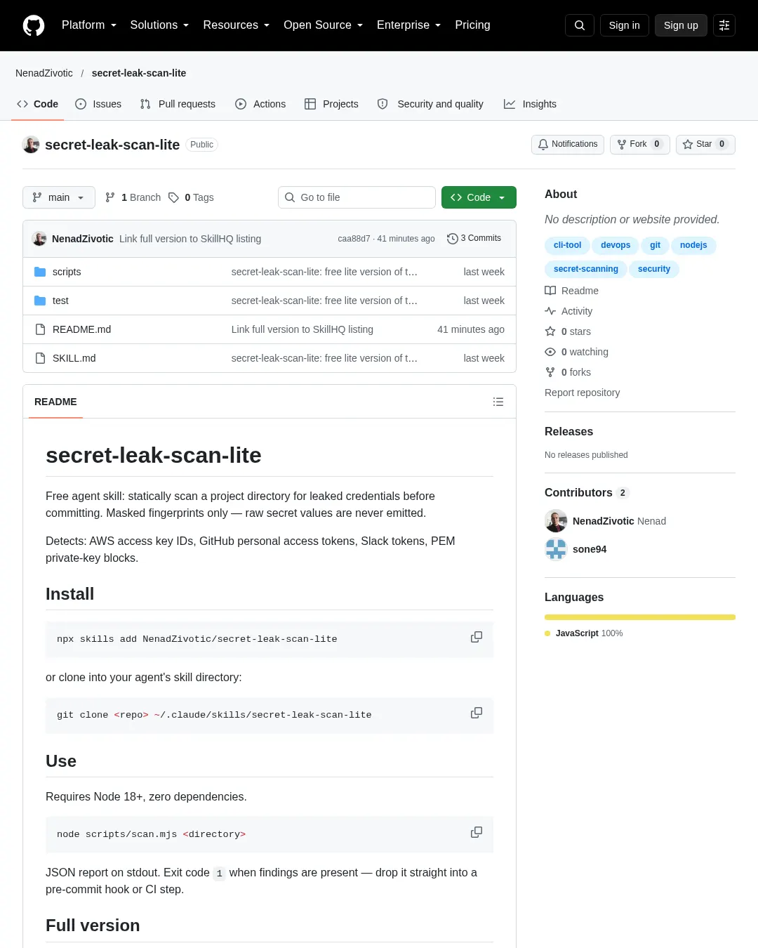 원문 캡처 · github.com