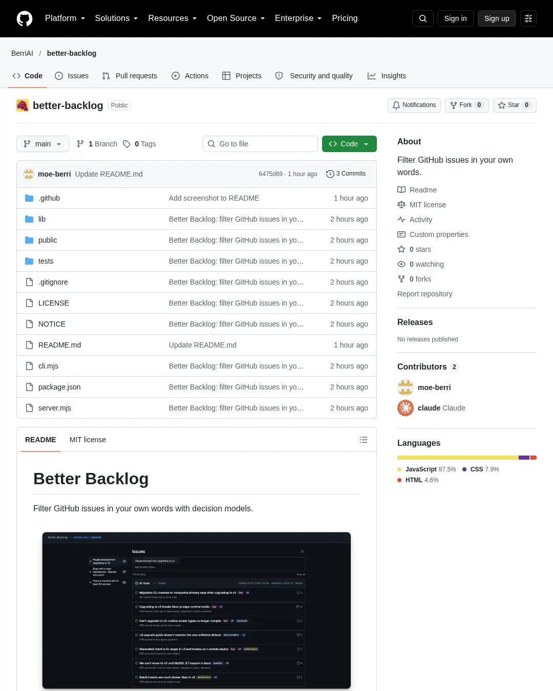 원문 캡처 · github.com