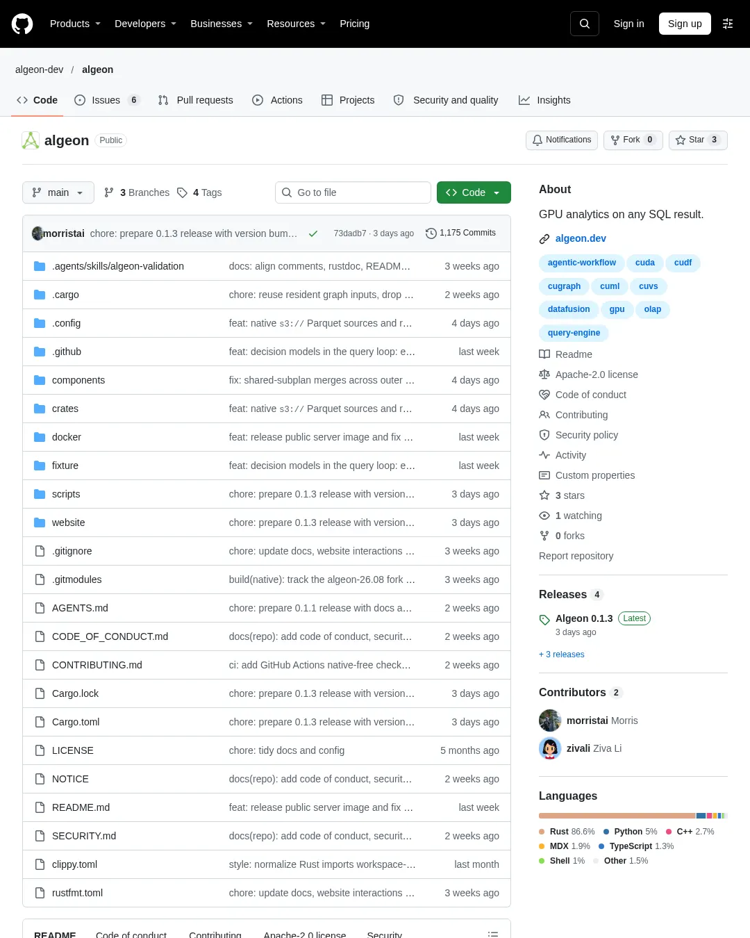 원문 캡처 · github.com