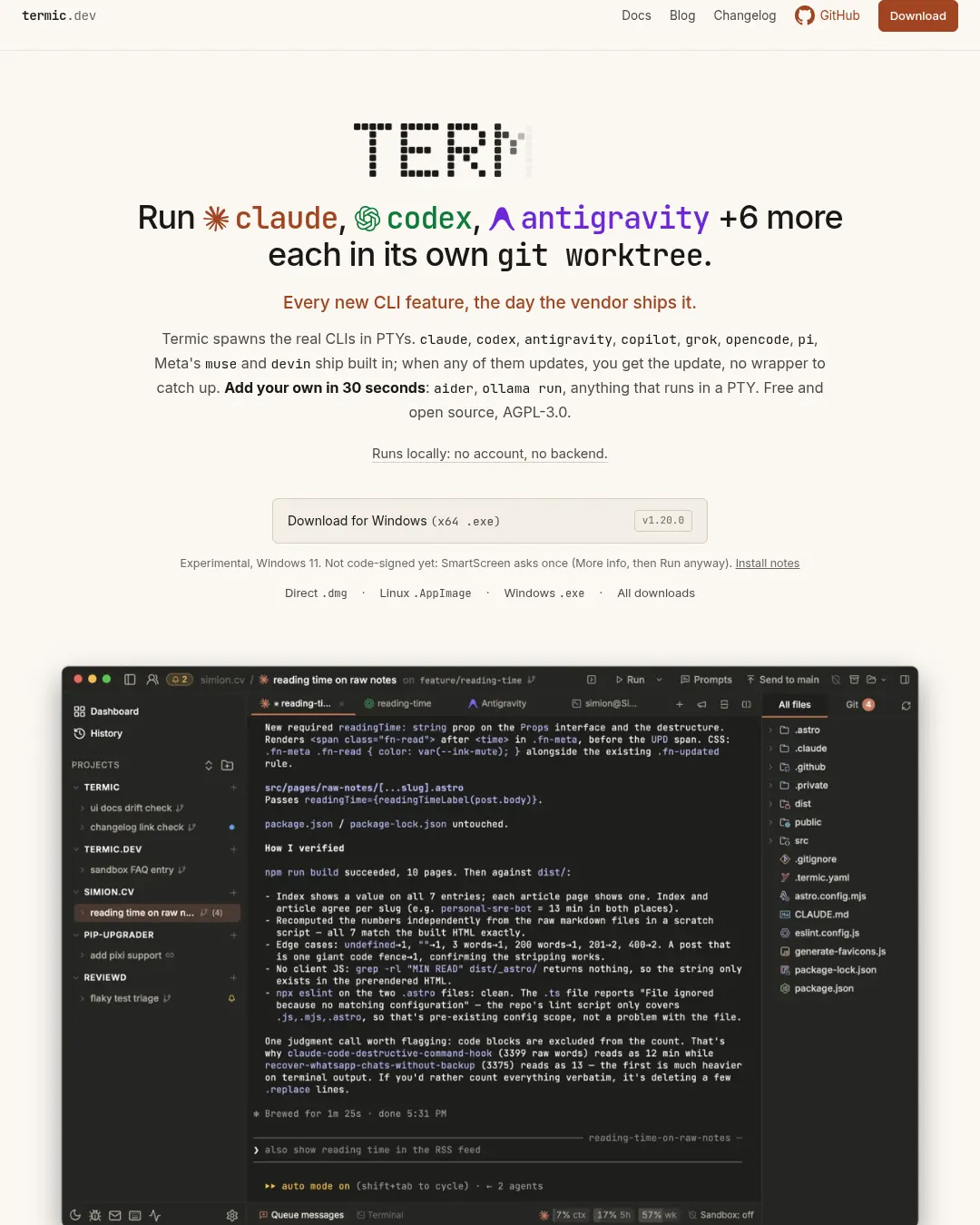 원문 캡처 · termic.dev