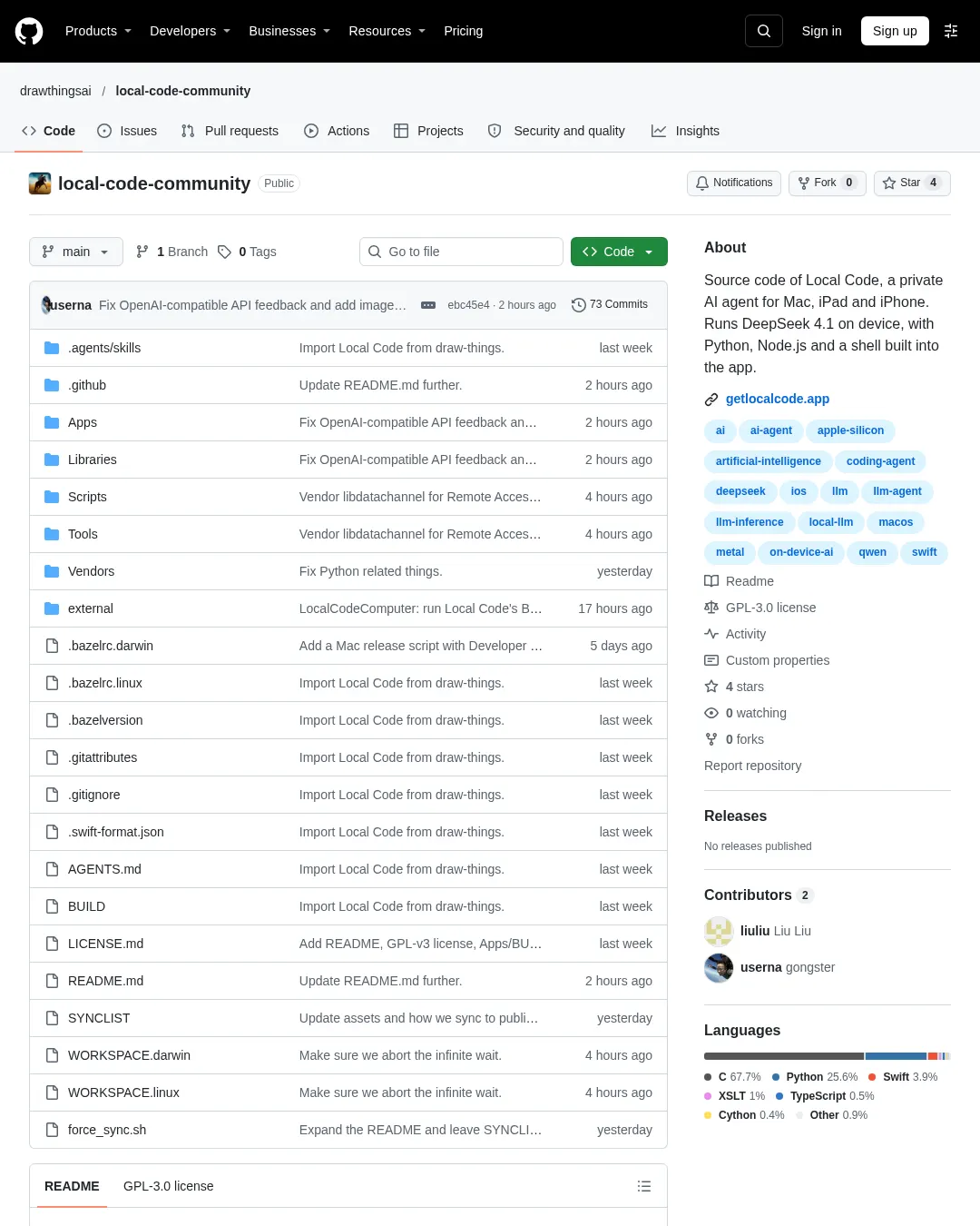 원문 캡처 · github.com