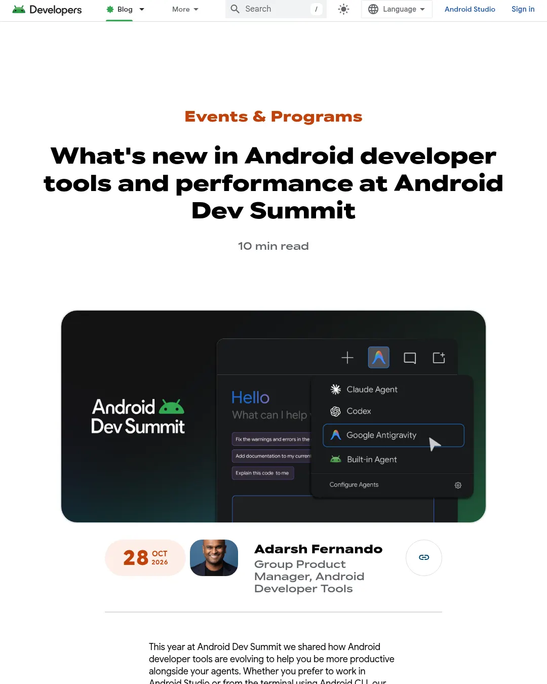 원문 캡처 · developer.android.com