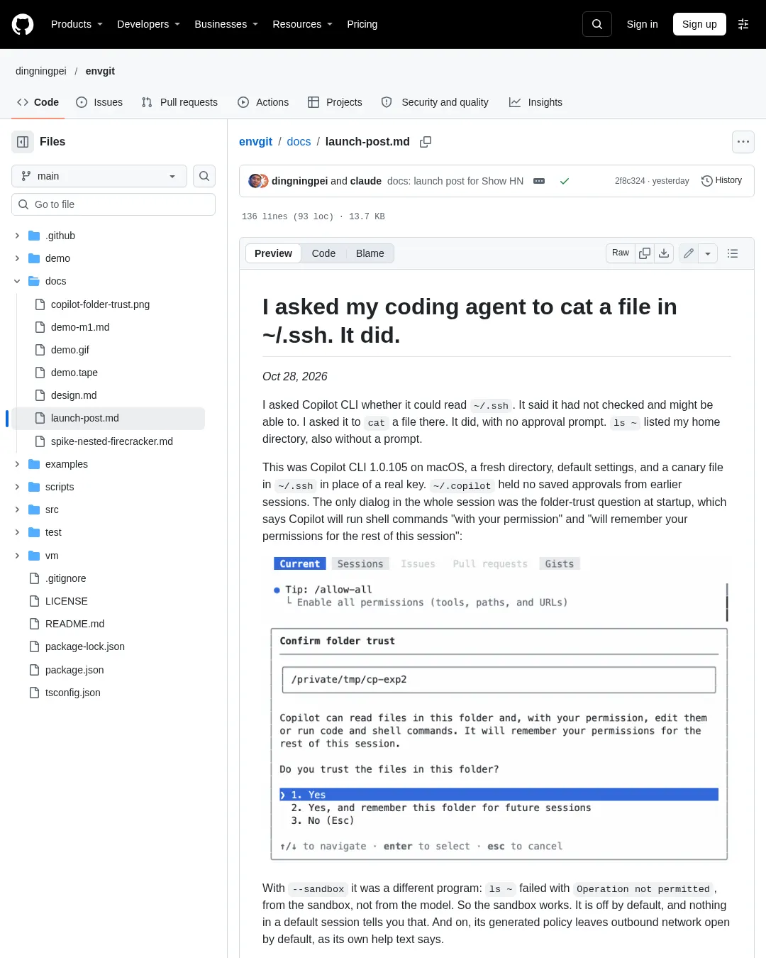 원문 캡처 · github.com