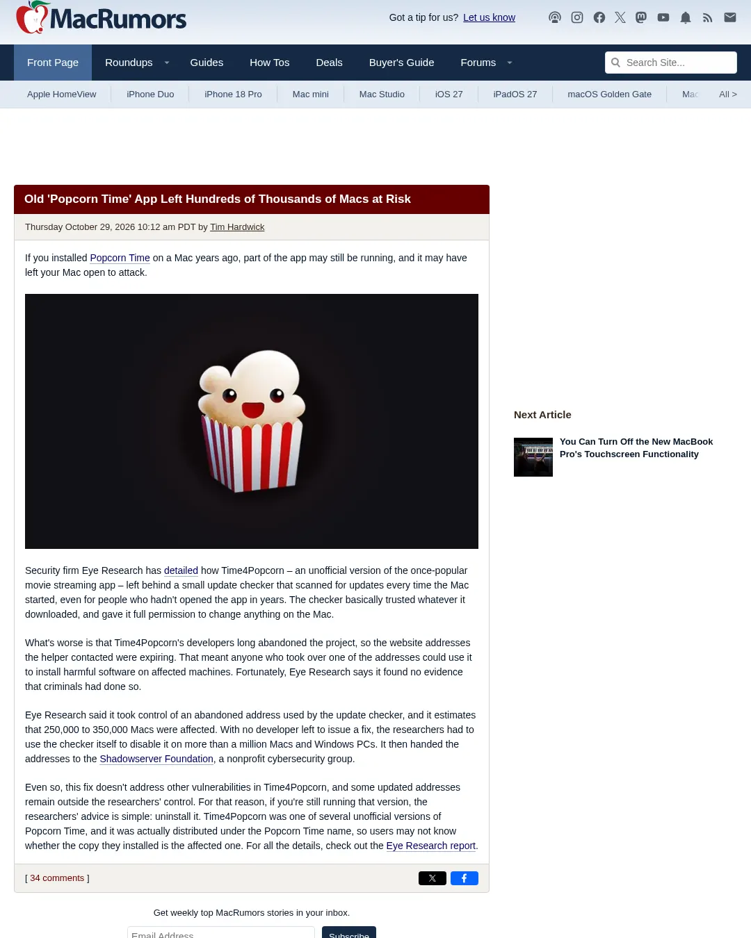 원문 캡처 · macrumors.com