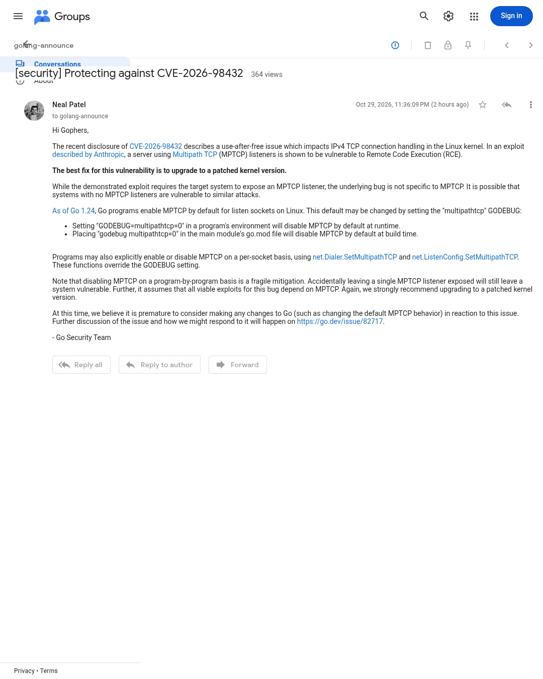 원문 캡처 · groups.google.com
