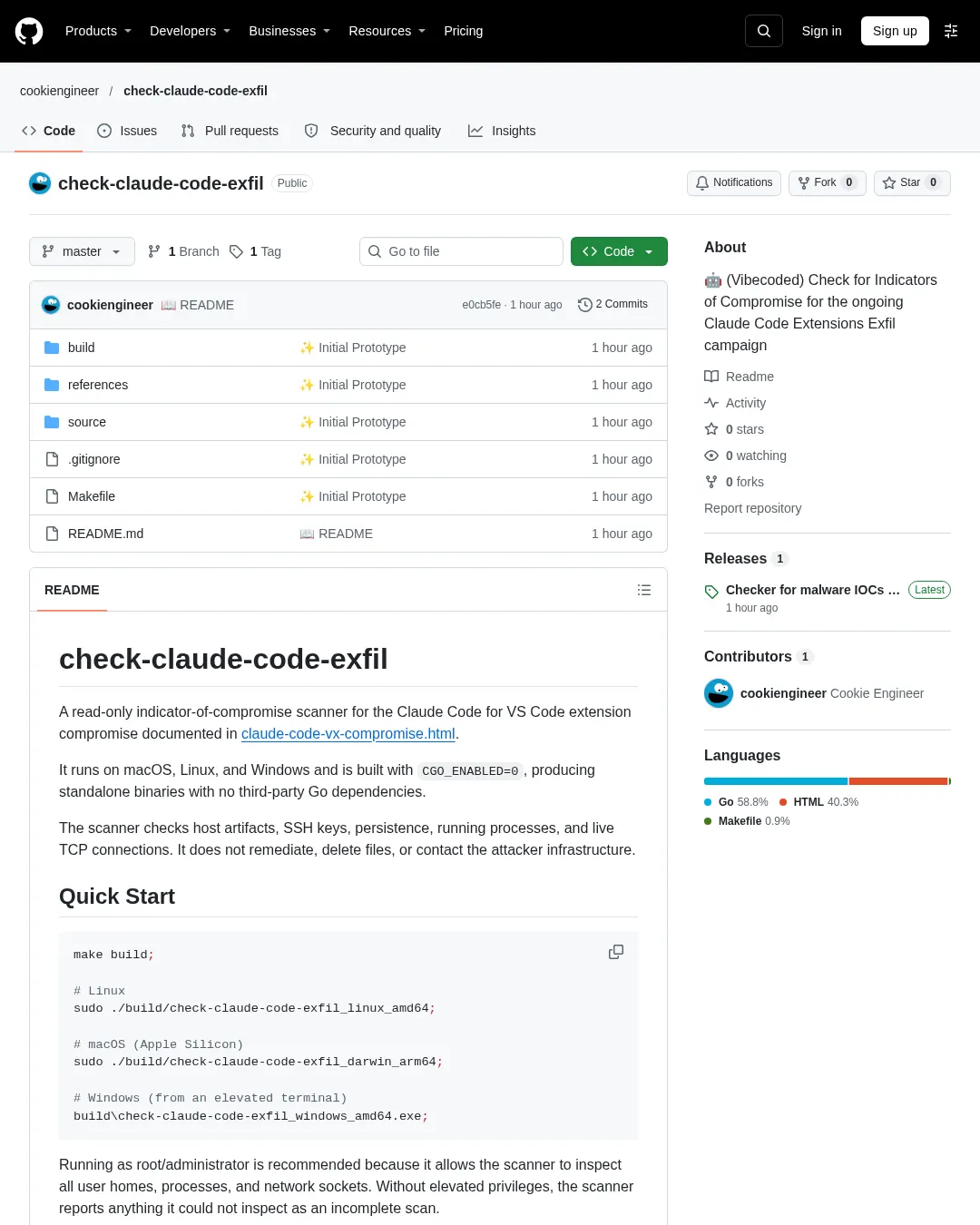 원문 캡처 · github.com
