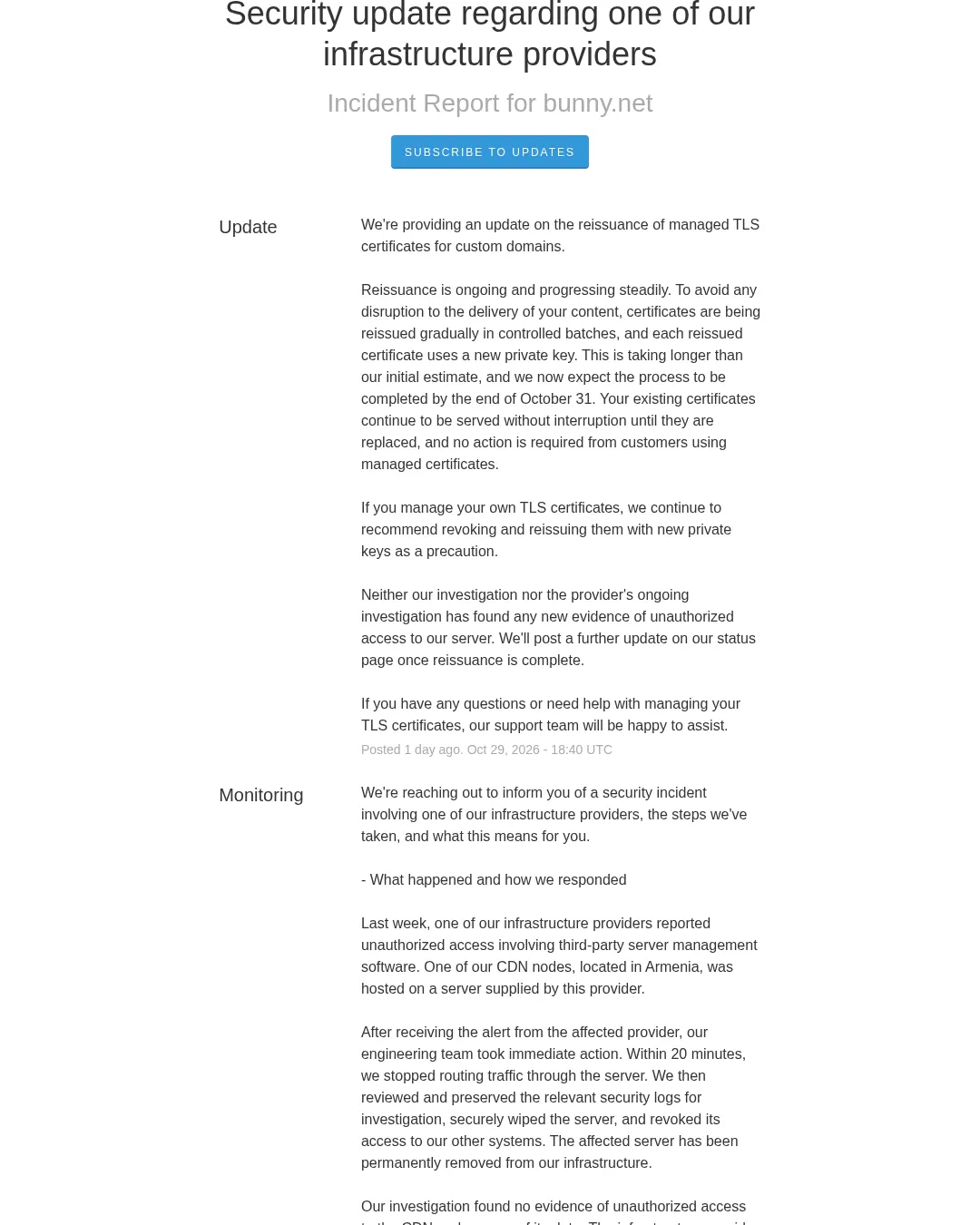 원문 캡처 · status.bunny.net