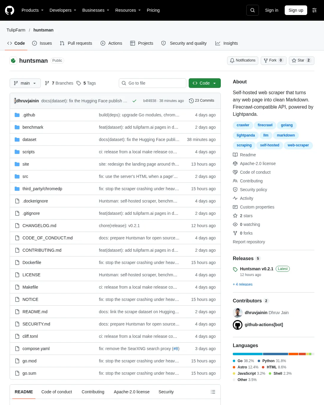 원문 캡처 · github.com