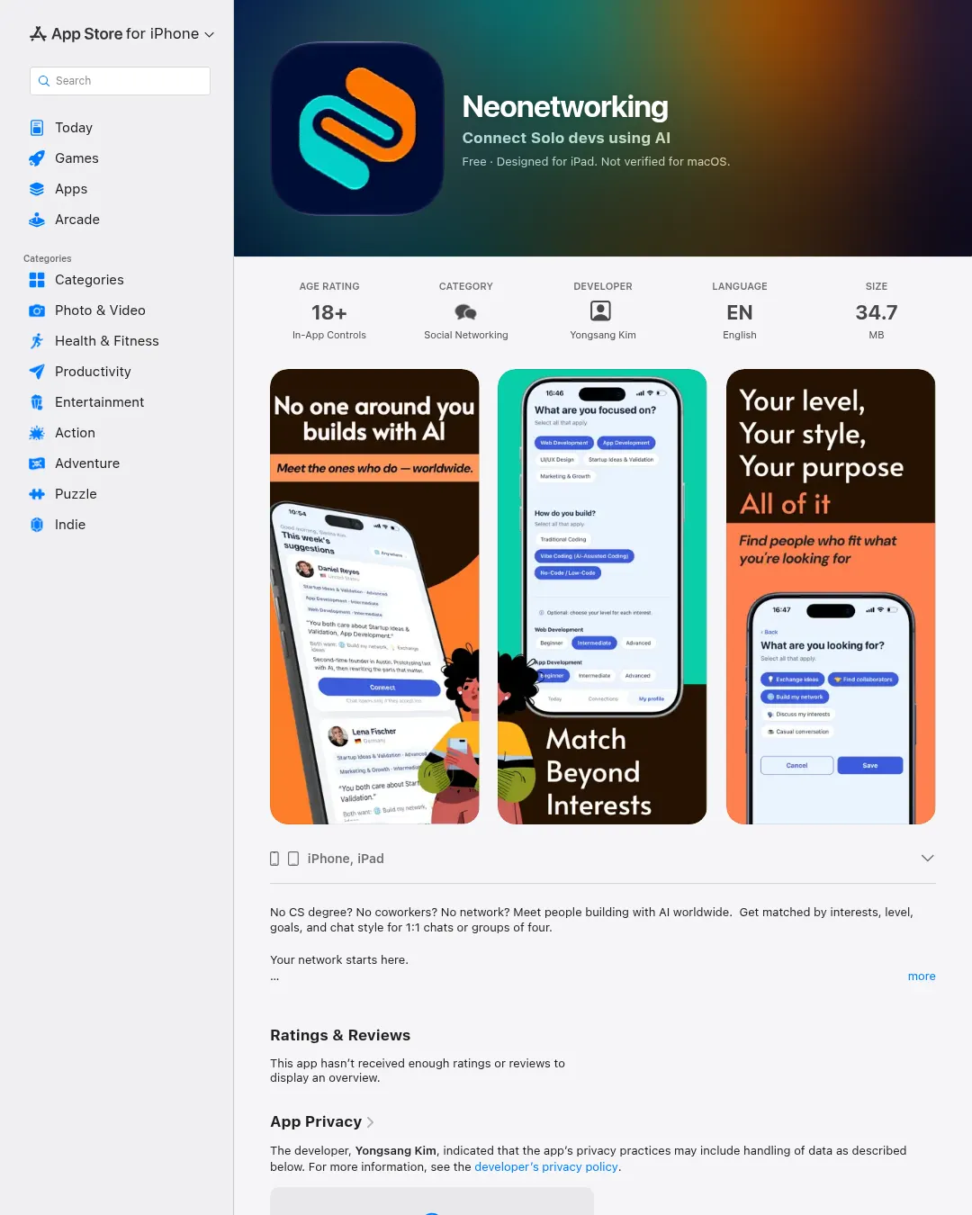 원문 캡처 · apps.apple.com